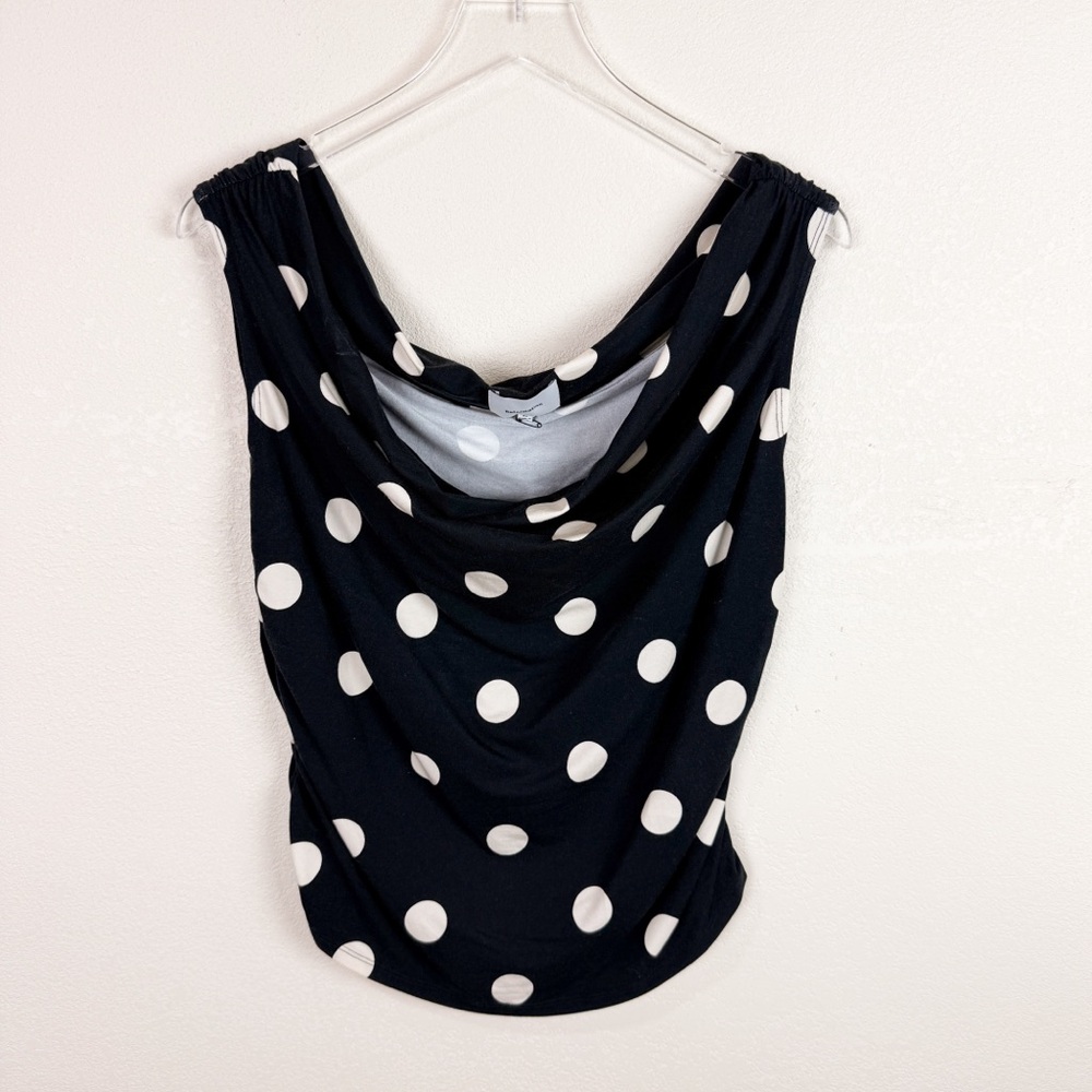 Reformation Black and White Polka Dot Blouse